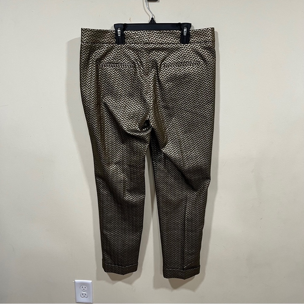 Etro 46 women's pants,metalic,silver/black straight dress pants Emma fit Gold - Picture 5 of 7